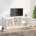 Mueble para TV de madera maciza de pino blanco 110,5x35x44 cm