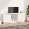 Mueble para TV de madera maciza de pino blanco 110,5x35x44 cm