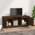 Mueble para TV madera maciza de pino marrón miel 110,5x35x44 cm