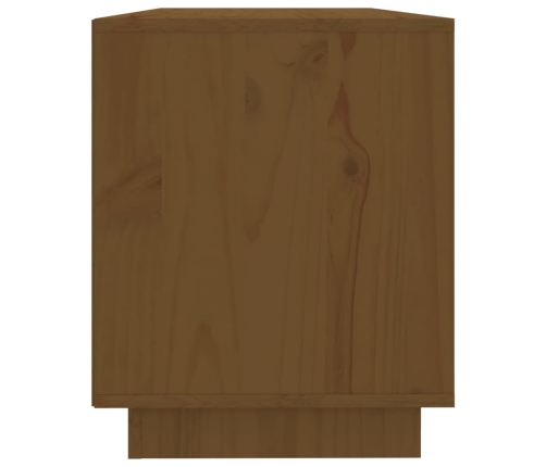 Mueble para TV madera maciza de pino marrón miel 110,5x35x44 cm