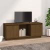 Mueble para TV madera maciza de pino marrón miel 110,5x35x44 cm