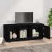 Mueble para TV de madera maciza de pino negro 110,5x35x44 cm