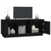 Mueble para TV de madera maciza de pino negro 110,5x35x44 cm