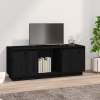 Mueble para TV de madera maciza de pino negro 110,5x35x44 cm