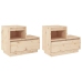 Mesitas de noche 2 uds madera maciza de pino 60x34x51 cm