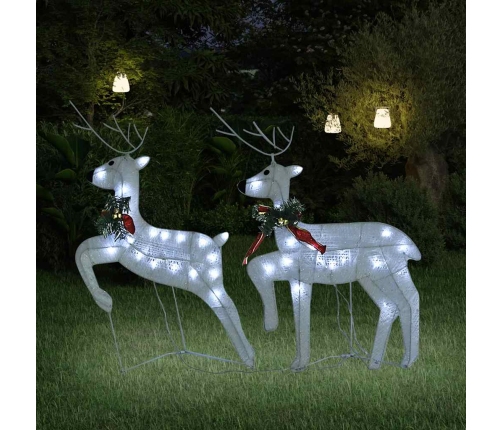 Renos de Navidad 2 unidades 40 LED blanco