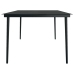 Mesa de comedor para jardín acero y vidrio negro 200x100x74 cm