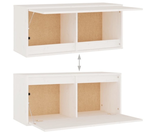 Muebles para TV 2 piezas madera maciza de pino blanco