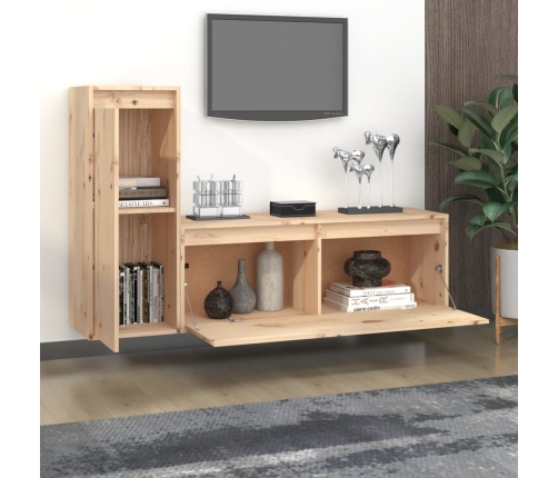 Muebles para TV 2 piezas madera maciza de pino