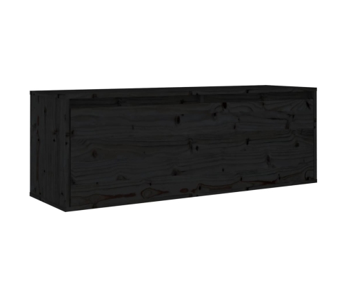 Muebles para TV 2 piezas madera maciza de pino negro