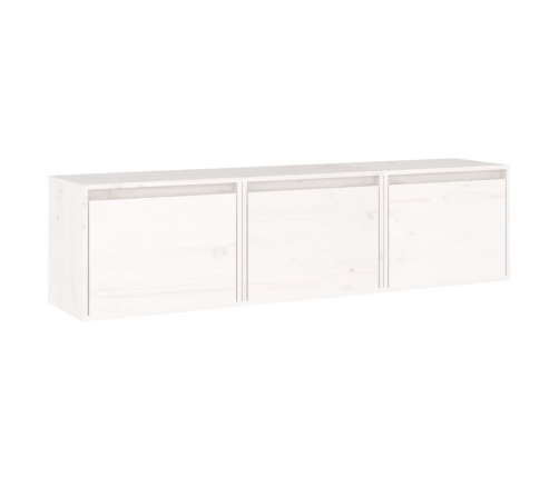 Muebles para TV 3 piezas madera maciza de pino blanco