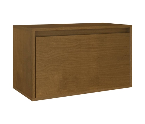 Mueble de TV 3 piezas madera maciza de pino marrón miel