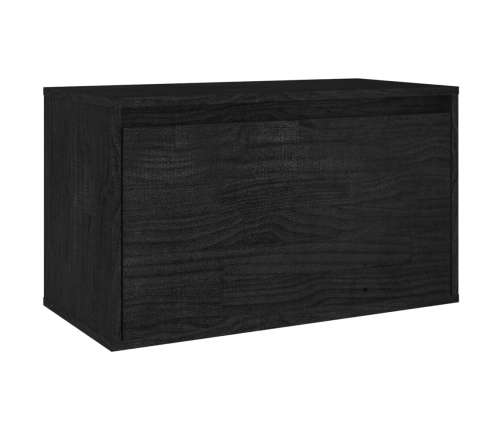 Mueble de TV 3 piezas madera maciza de pino negro