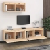 Muebles para TV 3 piezas madera maciza de pino