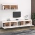 Conjunto de mueble de TV 3 piezas madera maciza de pino blanco