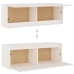 Conjunto de mueble de TV 3 piezas madera maciza de pino blanco