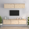 Conjunto de muebles de TV 5 piezas madera maciza de pino