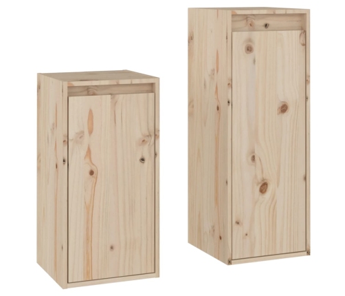 Muebles para TV 2 piezas madera maciza de pino