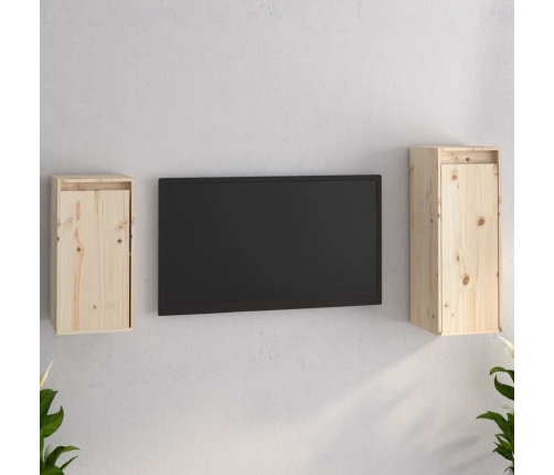 Muebles para TV 2 piezas madera maciza de pino