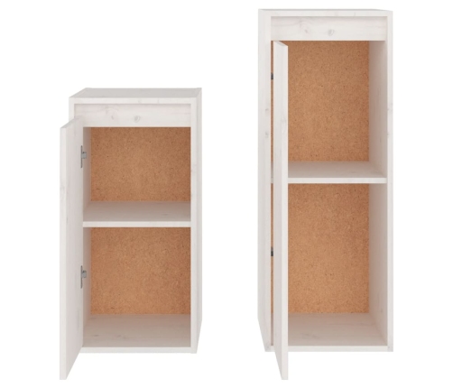 Muebles para TV 2 piezas madera maciza de pino blanco