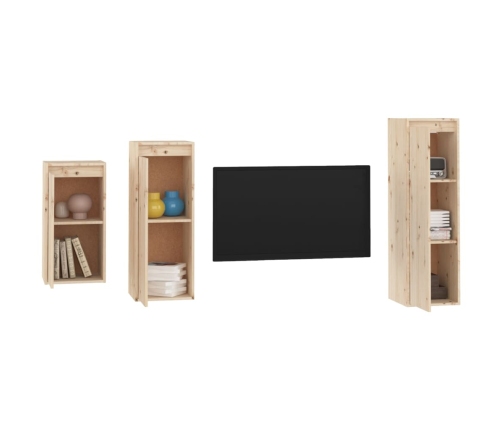 Muebles para TV 3 piezas madera maciza de pino