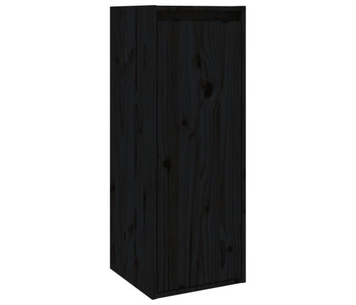 Muebles para TV 6 piezas madera maciza de pino negro