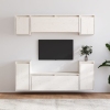 Muebles para TV 6 piezas madera maciza de pino blanco