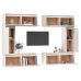 Muebles para TV 6 piezas madera maciza de pino blanco