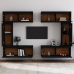 Muebles para TV 6 piezas madera maciza de pino negro