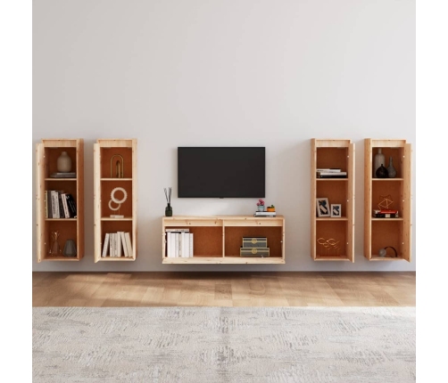 Muebles para TV 3 piezas madera maciza de pino