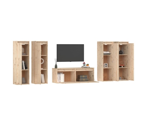 Muebles para TV 3 piezas madera maciza de pino