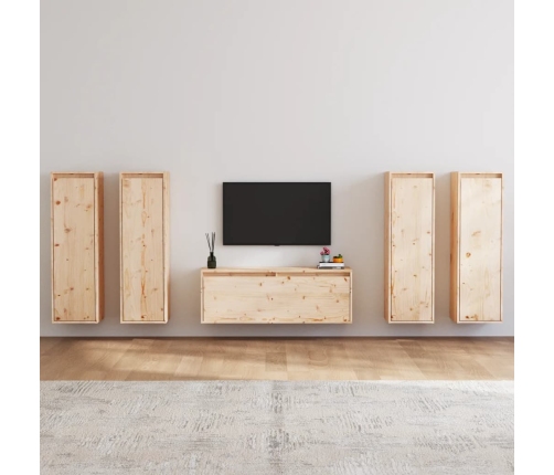 Muebles para TV 3 piezas madera maciza de pino