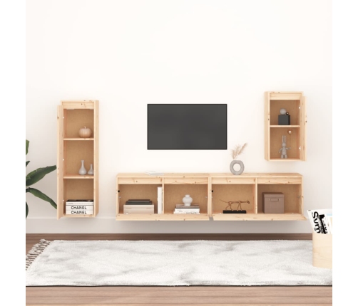 Muebles para TV 2 piezas madera maciza de pino