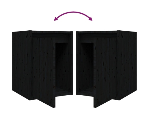 Muebles para TV 6 piezas madera maciza de pino negro