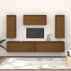 vidaXL Muebles para TV 5 piezas madera maciza de pino marrón miel