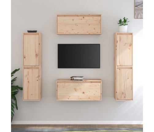 vidaXL Muebles para TV 6 piezas madera maciza de pino