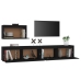 vidaXL Muebles para TV 3 piezas madera maciza de pino negro