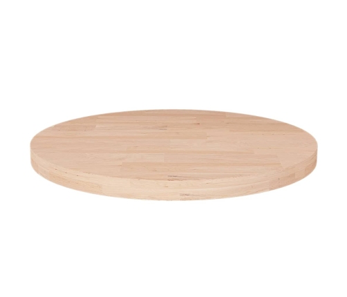 Superficie de mesa redonda madera de roble sin tratar Ø30x2,5cm