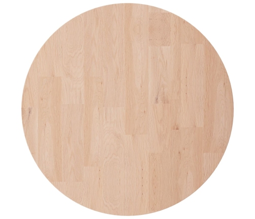 Superficie de mesa redonda madera de roble sin tratar Ø30x2,5cm