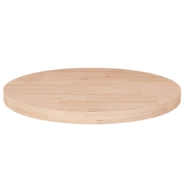 Superficie de mesa redonda madera de roble sin tratar Ø50x2,5cm