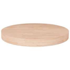 Superficie de mesa redonda madera de roble sin tratar Ø30x4 cm