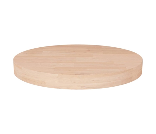 Superficie de mesa redonda madera de roble sin tratar Ø30x4 cm