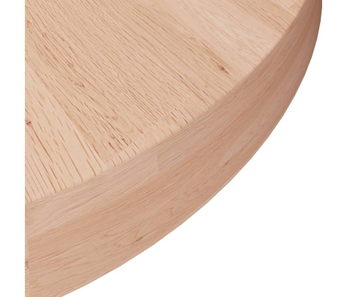 Superficie de mesa redonda madera de roble sin tratar Ø30x4 cm