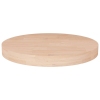 Superficie de mesa redonda madera de roble sin tratar Ø50x4 cm