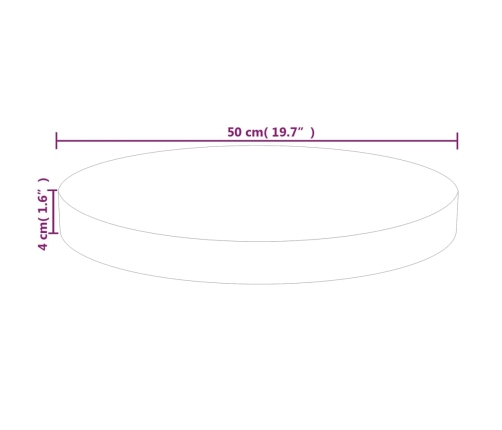 Superficie de mesa redonda madera de roble sin tratar Ø50x4 cm