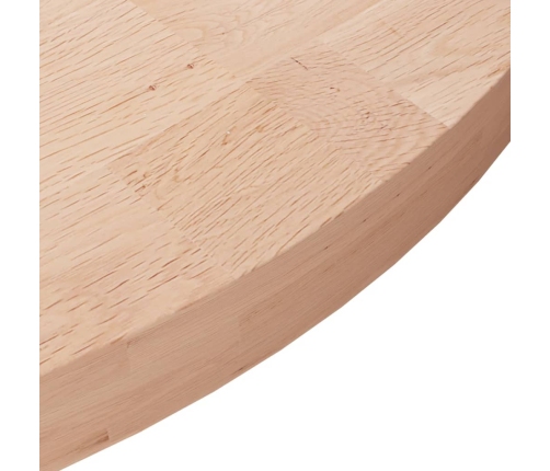 Superficie de mesa redonda madera de roble sin tratar Ø60x4 cm