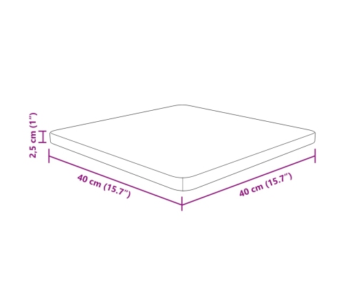 Tablero de mesa cuadrada madera de roble sin tratar 40x40x2,5cm