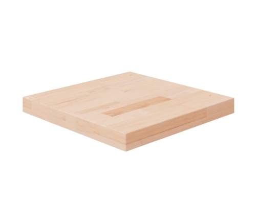 Tablero de mesa cuadrada madera de roble sin tratar 40x40x4 cm