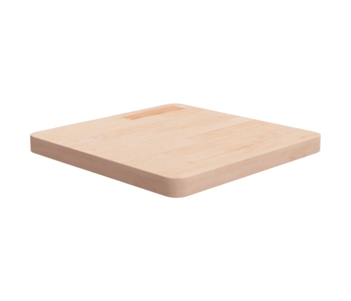 Tablero de mesa cuadrada madera roble sin tratar 50x50x4 cm