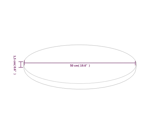 Tablero de mesa redonda madera roble marrón claro Ø50x1,5 cm